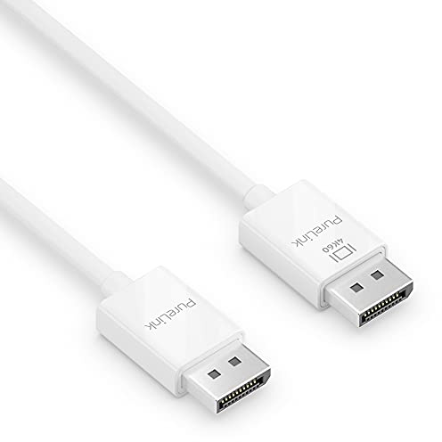 PureLink DisplayPort 1,3-kabel, 4K Ultra HD 60Hz, 21,6 GB/s bandbredd, guldpläterade kontakter, 1,50 m, vit