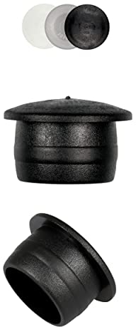 FUX 10 Stück Blindstopfen Abdeckkappen für Bohrlöcher Bohrlochabdeckung, Schaftdurchmesser 4,4 bis 20,5mm, Schwarz, Weiß, Natur, Bohrlöcher verschließen Bohrlochabdeckkappen, (Schwarz, 10,0mm)
