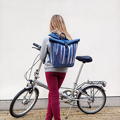 Kleine Kombi Fahrradtasche/Rucksack 20-26’’ für Kinder Falträder Klappräder aus Plane – Modell Indigo