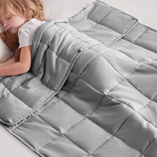 Weighted Blanket Kids (36x48 5lbs),Ultra Soft and Cozy Cooling Weighted Blanket Kids,Heavy Blanket with Machine Washable Soft Blanket, Stone Grey