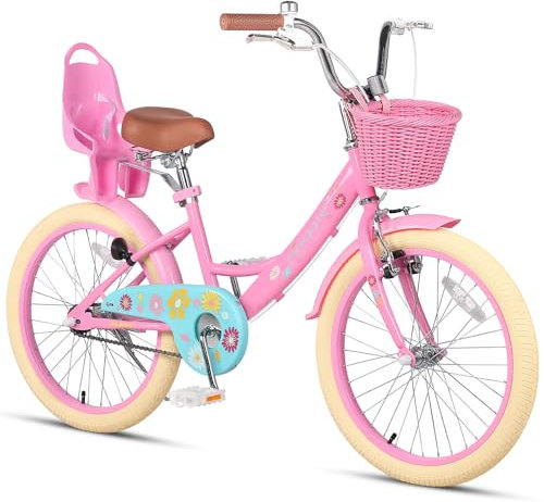 Glerc Maggie 12 14 16 20 Zoll KinderFahrrad für 2-12 Jahre Mädchenfahrrad alt mit Puppe-Sitz & Stützräder, mehrere Farben