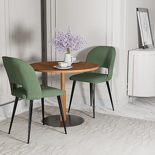 DHHOZAMZ 2er Set Esszimmerstühle, Modern und Stilvoll, bequemer Polsterstuhl, Stuhl Esszimmer oder Esstisch Stuhl, Küchenstuhl Polsterstuhl Wohnzimmerstuhl, Metallbeine, Grüner