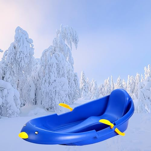 Children's Snowboard Sled, Thickened Wear-Resistant Sled, Winter Sled, Plastic Sled, Adult Sled with Backrest