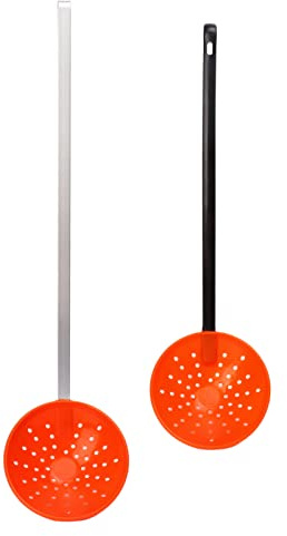 Louche De Pêche sur Glace 2 Pièces Cuillère D'écumoire De Pêche sur Glace Réglable Cuillère De Pêche sur Glace d'hiver Poignées en Plastique Et en Alliage D'aluminium Crochet pour l'hiver