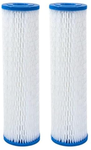 2 Pack Pleated Sediment Filters 10 x 2.5 Regular Diameter, Drinking Water Filter Cartridges, Private Water Supplies, Bore Holes & UV (5 Micron)