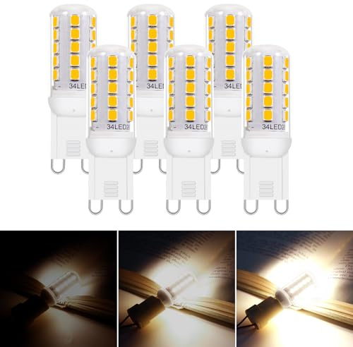 I-SHUNFA Lampadina a LED G9, dimmabile, bianco naturale 4000 K, AC 230 V, 3,2 W, ricambio 30 W, alogena G9, risparmio energetico