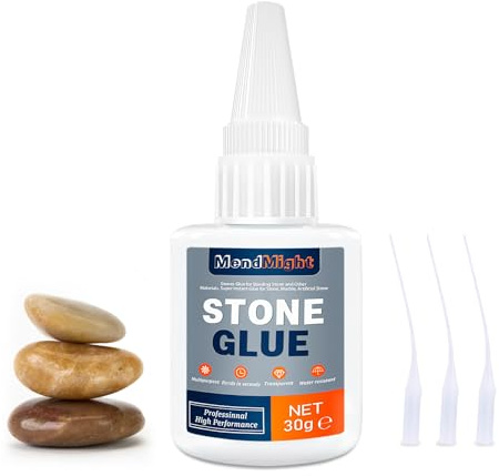 MendMight 30g Colle pour Pierre Transparente Liquide, Kit de Réparation Colle Glue Extra Forte pour Marbre, Pierre Naturelle et Artificielle