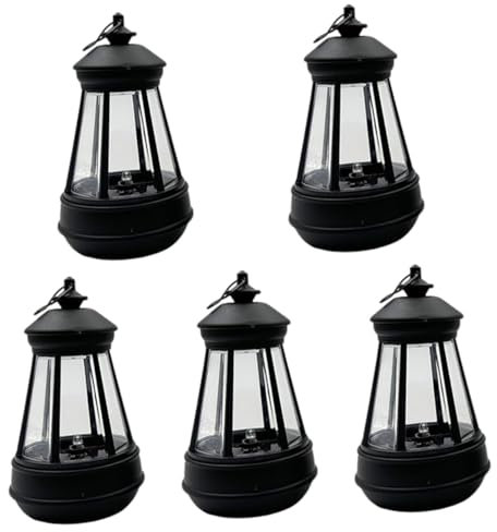 Parliky 5pcs Garden Landscape Lamp Solar Hanging Lanterns Outdoor Lights Decorative Patterns Long-Lasting Waterproof