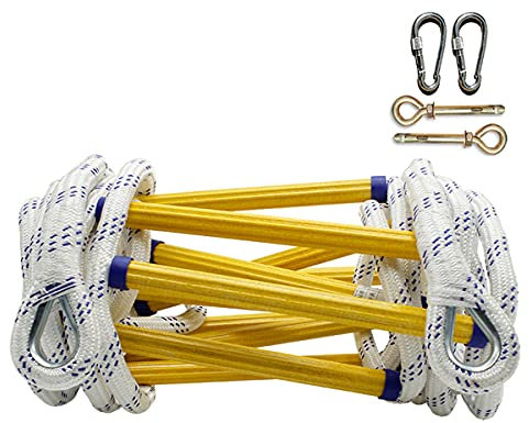Rope Ladder,Safety Ladder Rope Ladder,Emergency Ladders Escape Ladder 2/3/4 Storey for Home Climbing Fire Escape with Hooks/12M