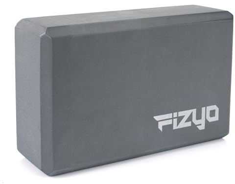 Fizyo Yogablock (Yoga Block) 23x7x15 cm rutschfester EVA Schaum Yogablock für Yoga Pilates und Fitness stabiler Block für Stretching Dehnung Balance und sichere Unterstützung, Grau
