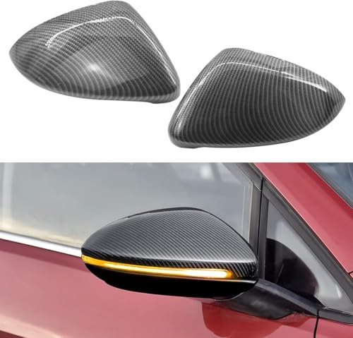 byjgs Auto Spiegelgehuse für VW Golf 7 Golf 7.5 Spiegelkappen 2013‑2018, Seite Flügel Spiegel Kappen Abdeckung Schutzdekoration Austausch Spiegelkappen,B