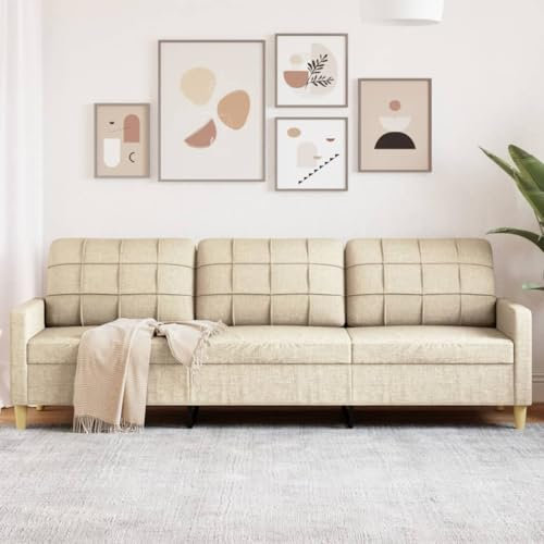 Xichuzi 3-Sitzer-Sofa Creme 210 cm Stoff, Loungesofa, Sofas & Couches, Relaxsofa, Couch für Wohnzimmer, 4007416
