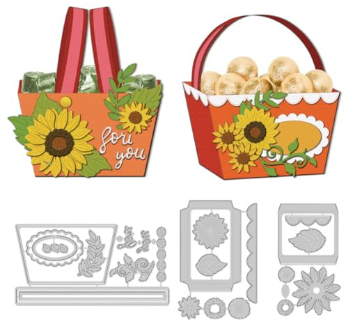 DELORIGIN 3D Stanzformen Mit Sonnenblumenkorb Frühlingsblumen Stanzschablonen Aus Karbonstahl Prägeschablonen Stanzschablonen Neuheiten 2025 Für Die Kartengestaltung Einladungen Fotoalben Dekoration