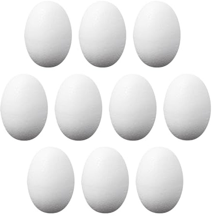 Ideen mit Herz | Styropor-Eier | 10er Pack | 4,5 cm hoch, Ø ca. 3 cm | Rohlinge zum Basteln