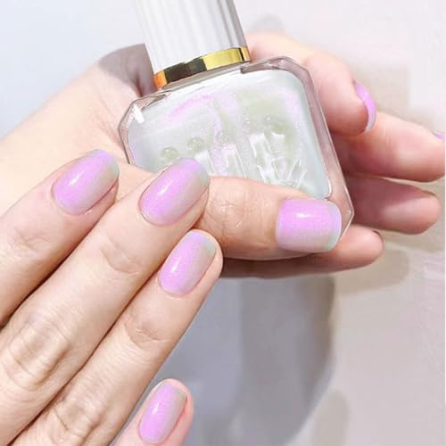YUYUE-YY Jelly Nail Polish, White Nail Varnish, Translucent Nude Quick Dry Oil Based Non Toxic Long Lasting Breathable Nail Polish No Need Nail Lamp (24#White Pink)
