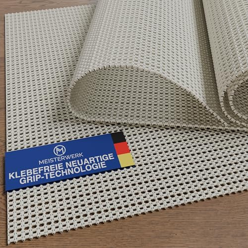 MEISTERWERK rutschfeste Teppichunterlage - (EXTRA STARKER Halt) Anti-Rutsch-Matte für Teppiche & Läufer | zuschneidbar, universell einsetzbar für alle Böden | 110x160 cm