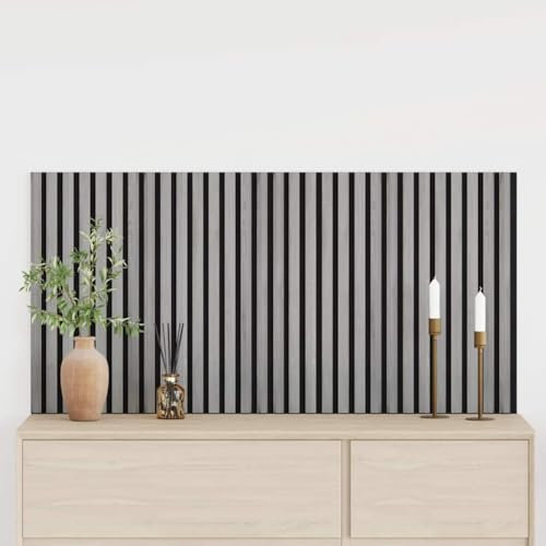 Brokky 42002579 Acoustic Wall Panels 2 pcs Slatted 60.5x60 cm Oak Veneer Acoustic Slat Wall Panel - Decorative & Sound Absorbing Wooden Slatted 3D Feature Pannelling Home Living Room Bedroom Interior