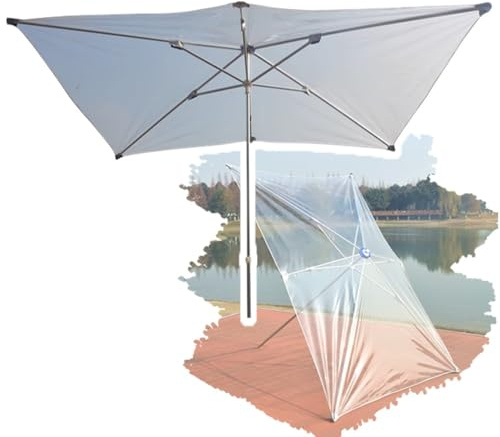 VLKLPZAHAK Transparenter Gartenschirm Rechteckiger Sonnenschirm Marktschirm, Wasserdichter Balkonschirm Tragbarer Durchsichtiger Terrassenschirm Für Garten, Hinterhof(2x4m(6.5x13ft))