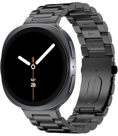 MoKo Cinturino in Metallo Compatibile con Samsung Galaxy Watch 9/8 40/44mm | per Watch 8 Classic 46mm, Cinturino in Acciaio Inossidabile, per Uomo e Donna, Look Professionale, per il Lavoro e l'Ufficio