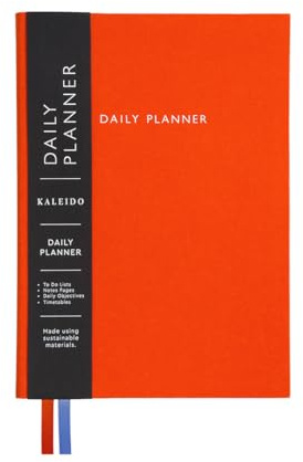Undatierter Tagesplaner-Notizbuch, To-Do-Listen, Stundenplan, Notizseiten, A5, Orange