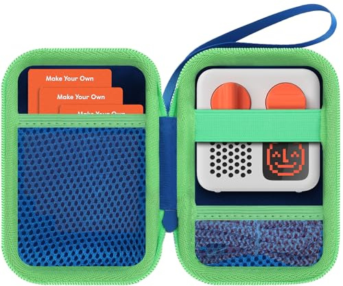 Lebakort Hard Case Compatible with Yoto Mini Kids Audio Music Player Children Speaker Plays Audiobook Cards Radio (Sky Blue+ Apple Green Case, for Yoto Mini)