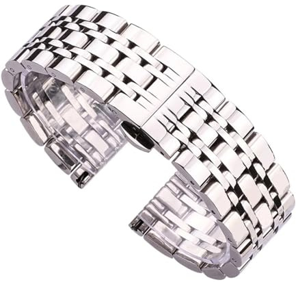 HuanJ Klockarmband I Polerat Rostfritt Stål 18 Mm 20 Mm 22 Mm 24 Mm Klockarmband I Metall For Män Armbandsstil Klocktillbehör(20mm)