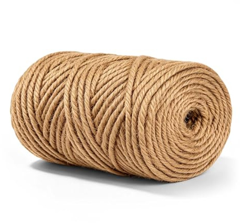 5 mm x 30 Meter Jute Schnur,Garten Kordel Juteschnur Reißfest, Sisal Seil für Katzen,Hanf Seil Sisal Saite für Kunsthandwerk, Garten, Künste,Garten, DIY, Dekoration, Bündeln und Camping