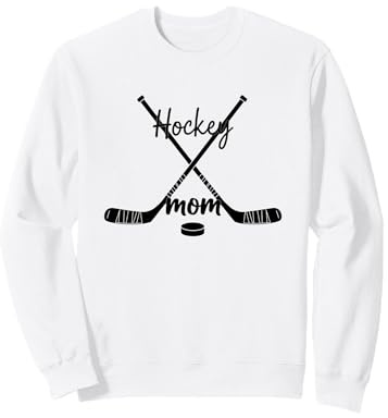 Hockey Mom Crossed Sticks Puck Ice Rink Fan Mom Sweatshirt