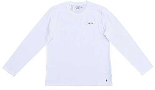 Ralph Lauren Herren T-Shirt Langarm Long Sleeved Weiß (DE/NL/SE/PL, Alphanumerisch, M, Regular, Regular, Weiß)