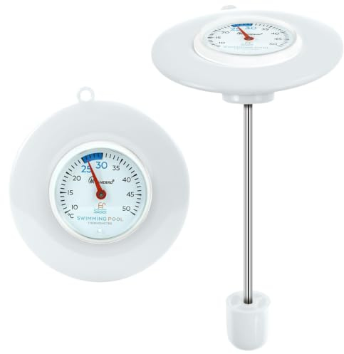 Termómetro Piscina Flotante Termómetro de Piscina, Termometro Piscina de Agua, Termometro Agua Fácil de Leer, Resistente al Agua IPX6, Pool Thermometer para Spas, Bañera, Jacuzz, Acuario, Estanque