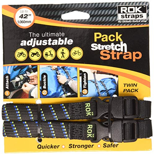 Oxford ROK305 Rok Straps verstellbare Riemen MD, 16 mm, Schwarz + Blau/Grün, ROK305