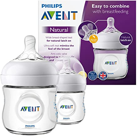 PHILIPS Avent Bottle 2.0 Natural White Transparent Bottle with Nipple - Pack of 2 X 125 ml
