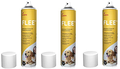 FLEE TM Spray Ambientale Contro pulci, Acari della Polvere e allergeni, 3x400 ml