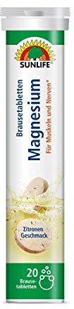SUNLIFE Magnesium Brausetabletten 12x20 Tabletten hochdosiert: Für Muskeln und Nerven, Zitronengeschmack