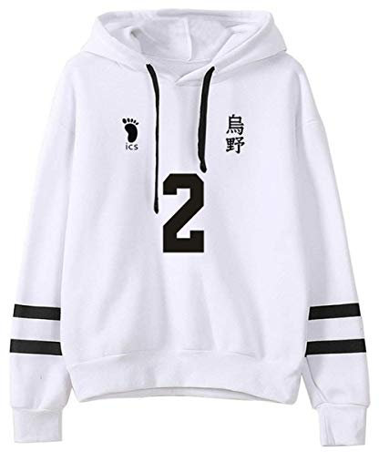 YIMIAO Herren Japanese Anime Volleyball Junior Hoodie Unisex Haikyuu Kapuzenpullover Casual Karasuno High School Sweat Jungen Pullover(L)