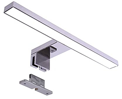 Maxkomfort LED Spiegelleuchte Bad 30cm Eckig Chrom – 5W Neutralweiß 4000K – IP44 Aufbauleuchte 230V – Badbeleuchtung & Schminklicht für Spiegelschrank & Wand