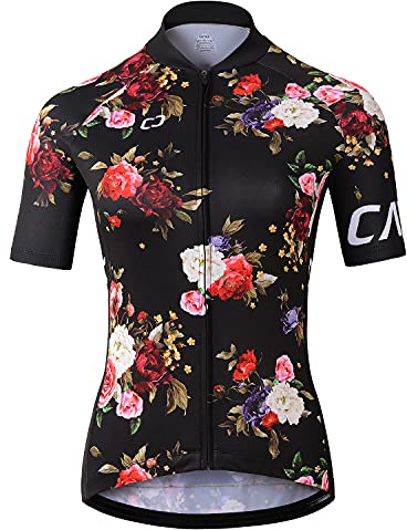 CATENA Maillot de Cyclisme à Manches Longues pour Femme Hauts de Vélo de Montagne Short de Vélo VTT de Route Vêtements Respirant à Séchage Rapide pour Femme (M, Noir)
