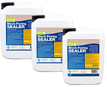 Smartseal Eco-Friendly Block Paving Sealer - Solvent-Free - Durable Sand Hardener & Weed Inhibitor for A Natural Look – Best Paving Sealant for Driveways And Patios (3 x 5 Litre)