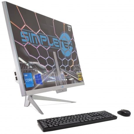 SIMPLETEK PC All in One RGB Core i7 Windows 10 Pro 27 Full HD RAM 8 GB SSD 240 GB | Webcam Integrata, WiFi5, Bluetooth | Computer Fisso Desktop