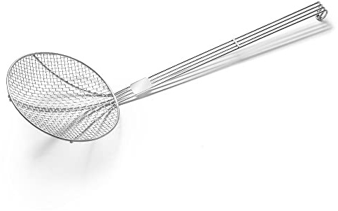 Forgast Schiumarola in Acciaio Inossidabile, Diametro 20 cm, Schiumarola Professionale, Mestolo Forato, Cucchiaio Filtrante Cucina con Manico Lungo, Lunghezza Totale 44cm