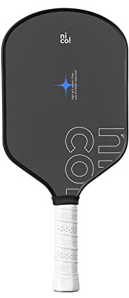 P-One by Nicol Pickleball Paddle - Racchetta da pickleball T700 in fibra di carbonio giapponese di alta qualità, approvata USAPA, manico allungato e faccia paddle, design con impugnatura antiscivolo