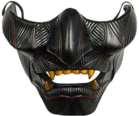 Ghost of Tsushima Maske Jin Sakai Gosaku Samurai Cosplay Ritter Dämonenmaske Harz Halbgesichtsmaske Halloween Cosplay Party Requisiten für Erwachsene