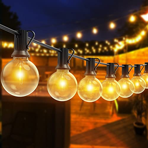 Romwish Outdoor-Guinguette-Girlande, 30 m Außen-Lichterkette mit 50+2 G40-LED-Glühbirnen, IP44 wasserdicht, G40-Guinguette-Girlande für Hochzeit, Party, Terrasse