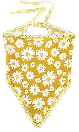 Gänseblümchen-Dreiecksschal, 2 Stück, Blumen, Häkel-Haarbandana, Haarschal, Dreiecks-Stirnbänder, Häkel-Haarband, Kopftuch für Frauen und Mädchen