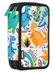 MILAN® Federmäppchen mit 2 Etagen mit Inhalt der Dinos-Serie