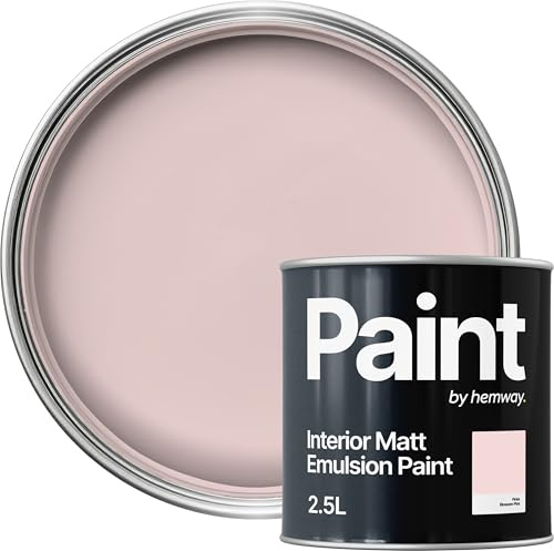 Hemway Blossom Pink Paint 2.5 L, Indoor Matt Finish, One Coat, Wall Paint, Acrylic & Water-Based Emulsion, Quick Dry & High Coverage for the Kitchen, Bathroom & Bedroom Walls & Ceiling