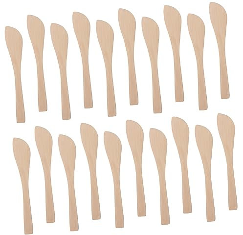 IMIKEYA 20St Streichlöffel aus Holz Buttermesserverteiler Marmelade Butterstreicher aus Holz Buttermesser aus Holz Ravioli Maskenlöffel Holzschaufel Käse Spatel Hölzern