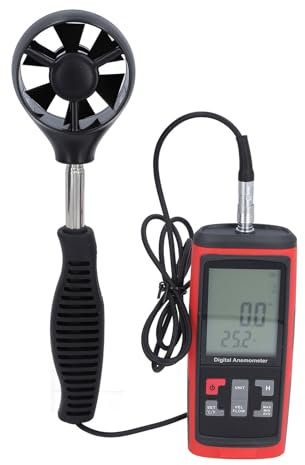 Anemometro Digitale CFM CMM, Misuratore di velocità del Flusso D'aria Portatile con Sensore del Esteso, Misura la velocità del, la Temperatura e l'umidità del Flusso