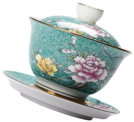 Teetassen Kung-Fu-Teetasse, 1 Set Teeschale, chinesisches Porzellan, chinesische Kaffeetasse, Teetassen mit Deckel, klassische Ton-Teeschale, chinesische Teetasse, chinesischer Stil, Teeschale, Büro-T