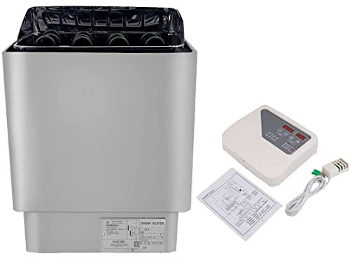 SnamicE Home Sauna,Sauna Heater,Sauna Heater with External Control Device for Cabin 2-13 M3 Dry Sauna,Electric Sauna Oven, LCD Screen Sauna Heater,3-9 Kw 220 V Sauna Set,3.0KW (6.0KW)